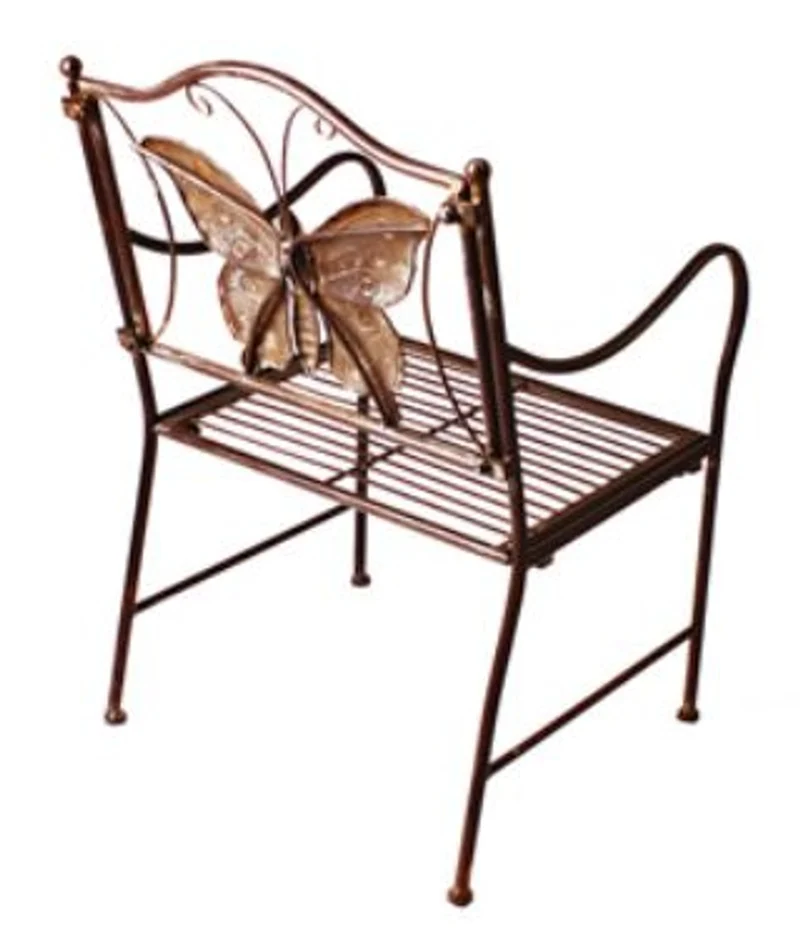 Casa Padrino Jugendstil Kinder Gartenstuhl aus Eisen in Braun 43 x 39 x H. 67 cm