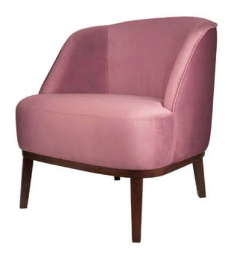 Casa Padrino Luxus Lounge Sessel in Rosa und Braun - 66 x 66 x H. 70 cm - Barockstil Sitzmöbel
