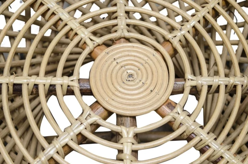 Casa Padrino Luxus Rattan Sessel Naturfarben 114 x 80 x H. 150 cm - Vintage Möbel