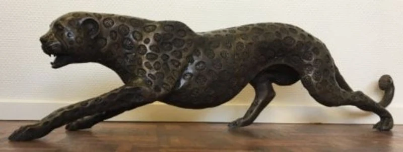 Casa Padrino Luxus Bronzefigur Gepard 115 x 17 x H. 26 cm - Luxus Qualität