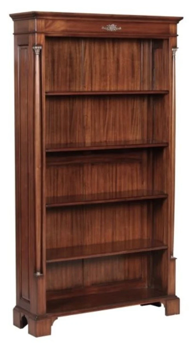 Casa Padrino Luxus Barockstil Bücherschrank / Regalschrank Braun 103 x 32 x H. 185,5 cm - Barock Wohnzimmermöbel