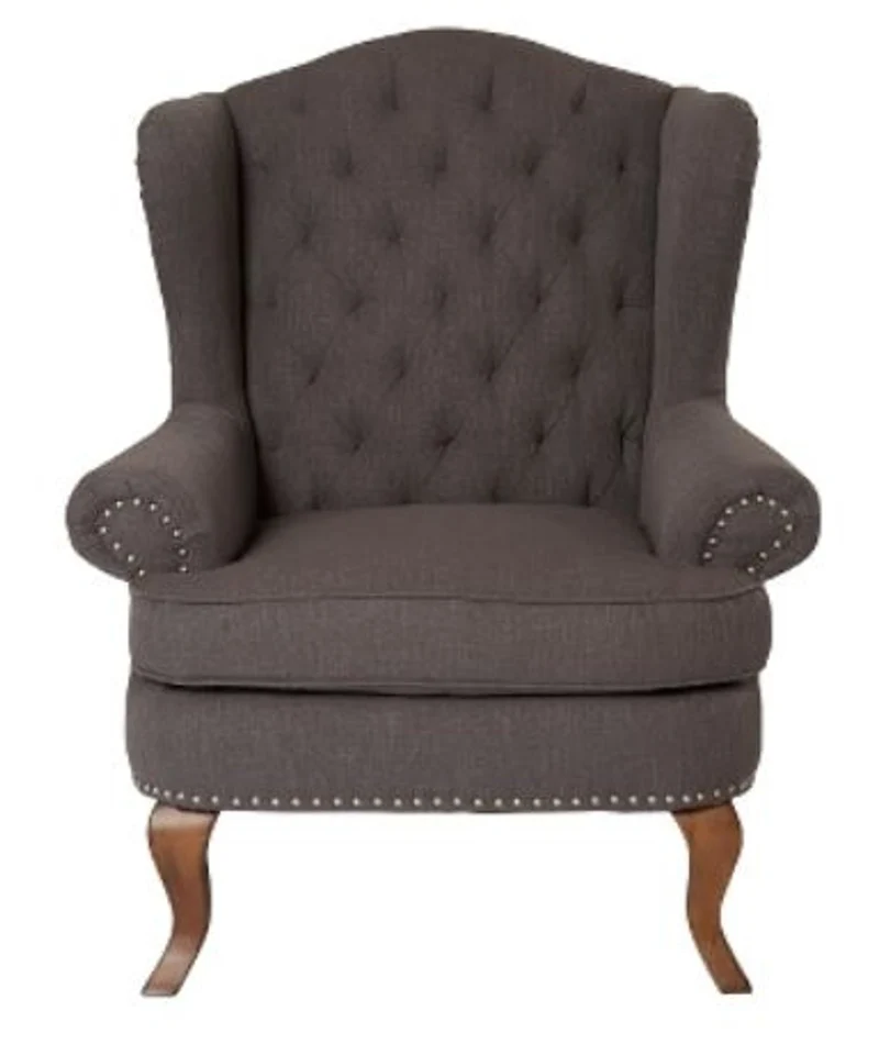 Casa Padrino Luxus Chesterfield Ohrensessel in Dunkelgrau, 87 x 89 x H. 109 cm, Wohnzimmermöbel mit klassischem Design
