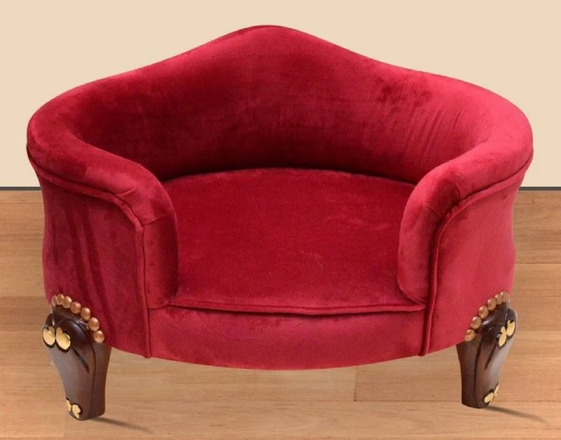 Casa Padrino Barock Hundebett Royal Boardeauxrot / Braun / Gold - Barock Hundemöbel - Barock Tiermöbel - Prunkvolle Tiermöbel im Barockstil