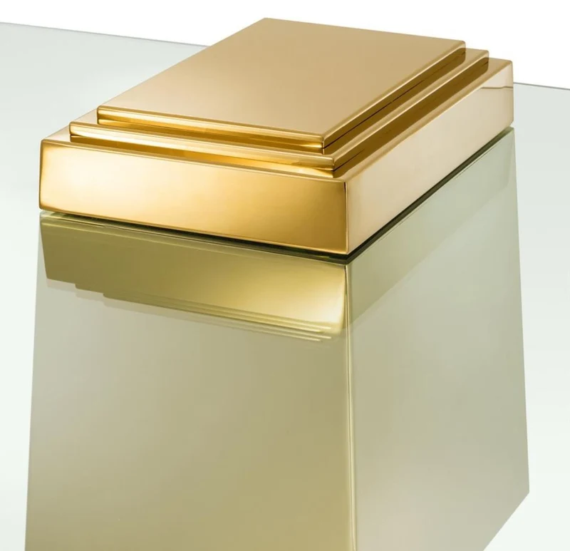 Casa Padrino Luxus Couchtisch / Wohnzimmertisch Gold 105 x 105 x H. 44 cm - Luxus Wohnzimmermöbel
