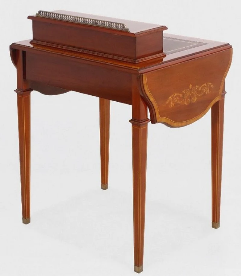 Casa Padrino Luxus Jugendstil Sekretär Braun - Handgefertigter Massivholz Schreibtisch - Barock & Jugendstil Büro Möbel