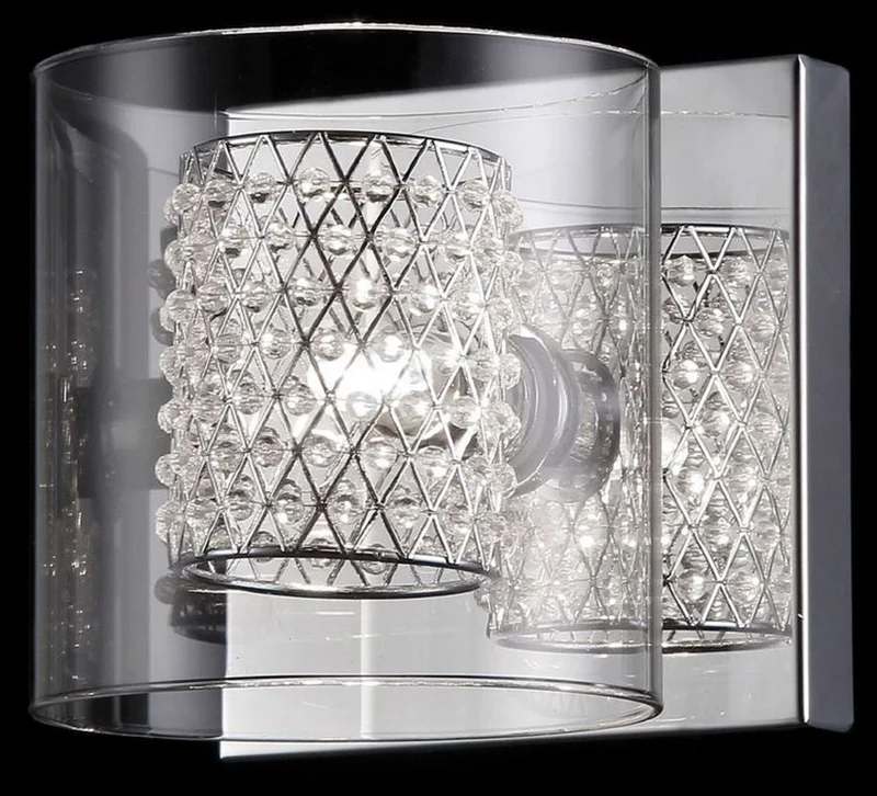 Casa Padrino Wandleuchte Silber 13 x 14 x H. 13 cm - Moderne Hotel & Restaurant Wandlampe aus Metall und Glas