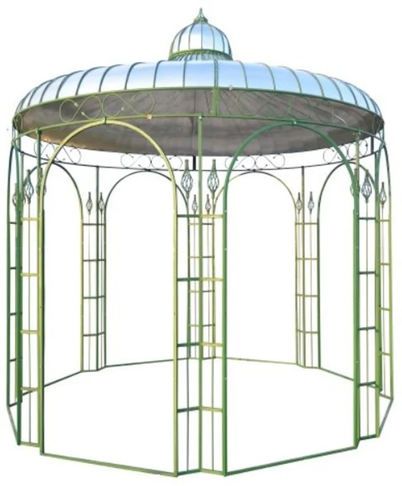 Casa Padrino Gartenpavillon Ø 325 x H. 350 cm - verschiedene Farben - Pavillon aus Schmiedeeisen mit verzinktem Blechdach