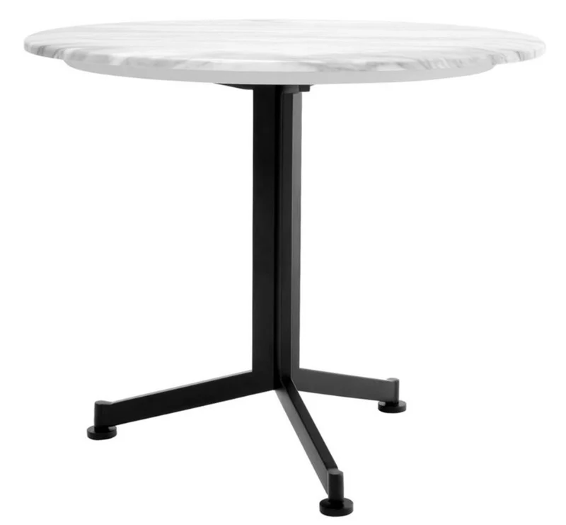 Casa Padrino Luxus Beistelltisch Weiß / Schwarz Ø 65 x H. 54 cm - Wohnzimmermöbel