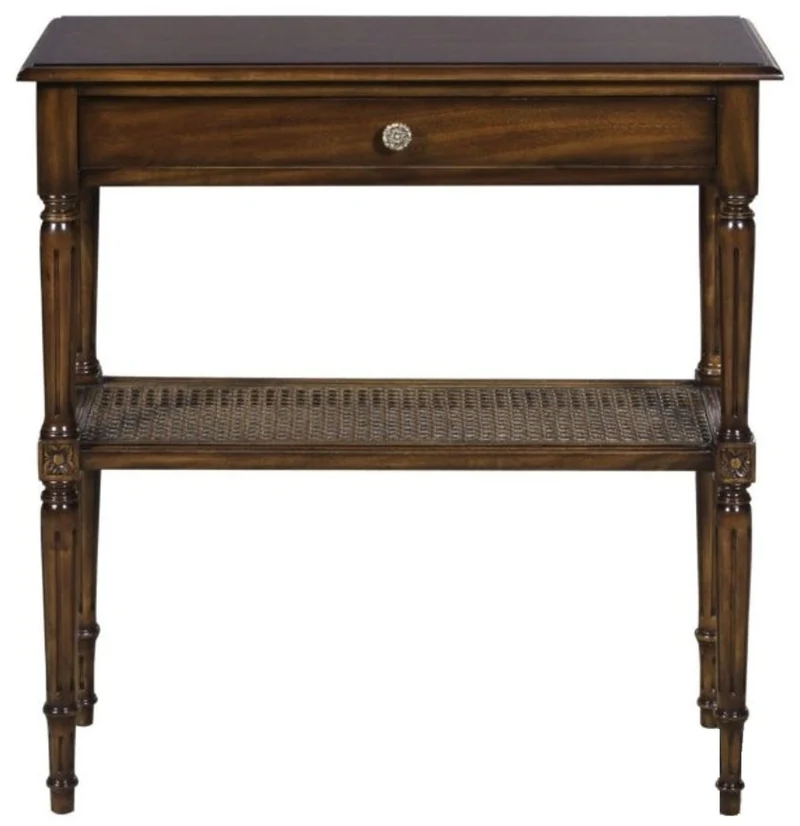 Casa Padrino Luxus Jugendstil Mahagoni Konsolentisch mit Schublade Dunkelbraun 71 x 28 x H. 76 cm - Konsole im französichen Jugendstil