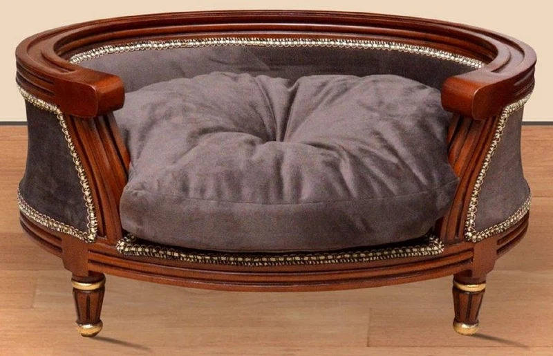 Casa Padrino Barock Hundebett Royal Braun / Braun / Gold - Barock Hundemöbel - Barock Tiermöbel - Möbel im Barockstil
