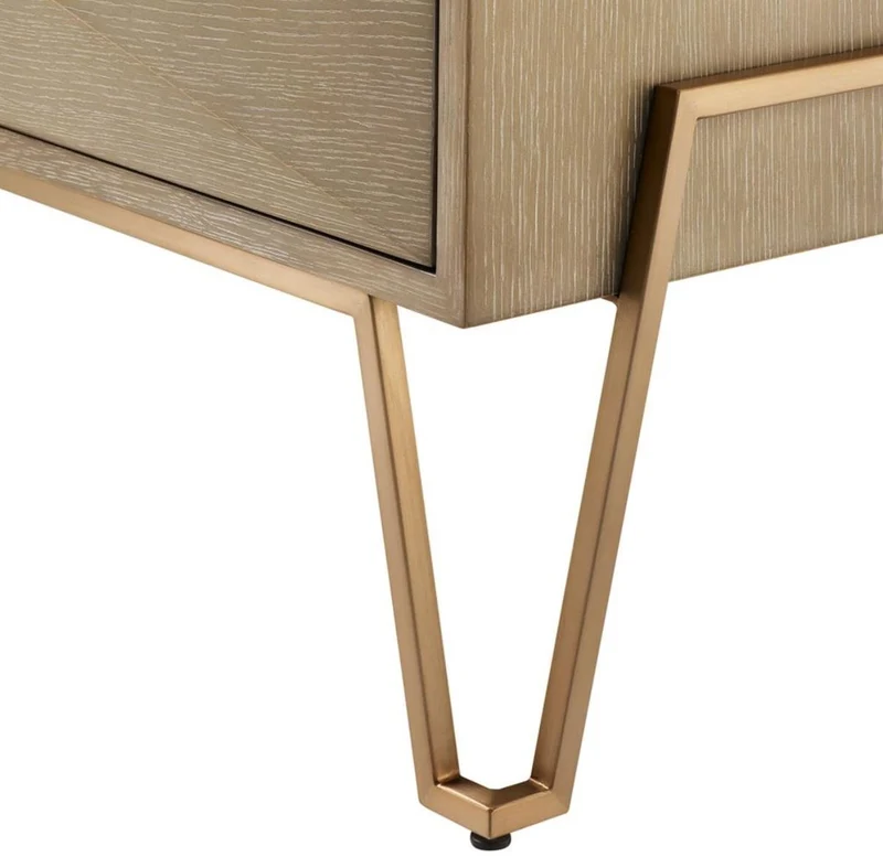 Casa Padrino Luxus Nachttisch mit 2 Schubladen Braun / Messing 62,5 x 49 x H. 60 cm - Luxus Qualität