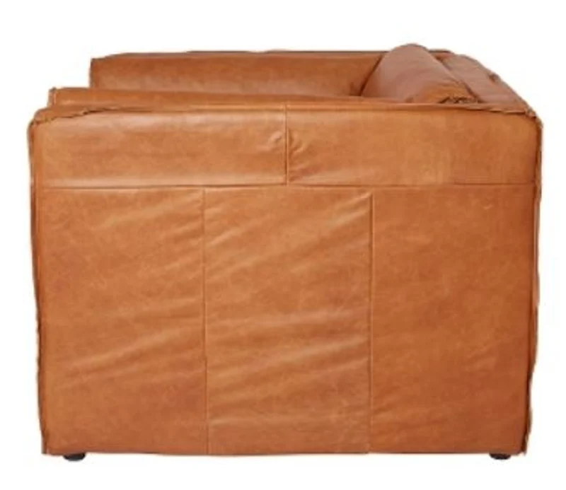 Casa Padrino Luxus Ledersessel im englischen Stil, Rindsleder in Braun, 106 x 99 x H. 73 cm
