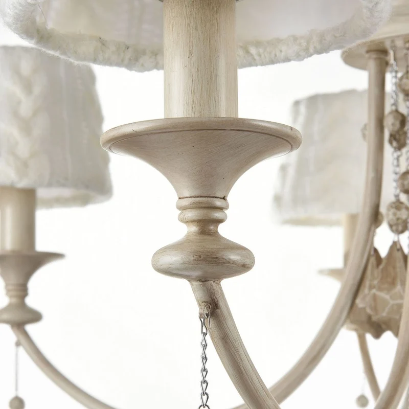 Casa Padrino Barock Kristall Kronleuchter 7-flammig in Beige - Ø 87 x H. 59 cm - Luxus Lüster für gehobene Wohnräume