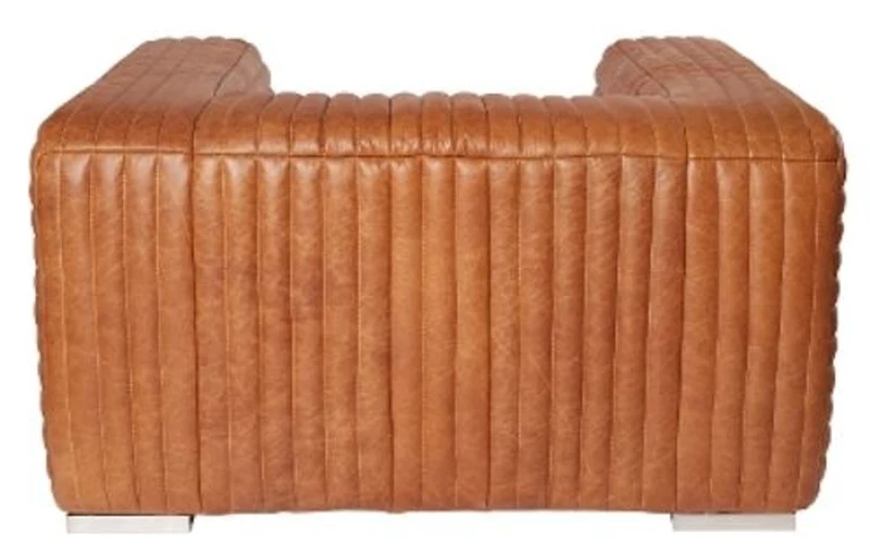 Casa Padrino Luxus Echtleder Sessel im englischen Stil Braun 127 x 110 x H. 67 cm