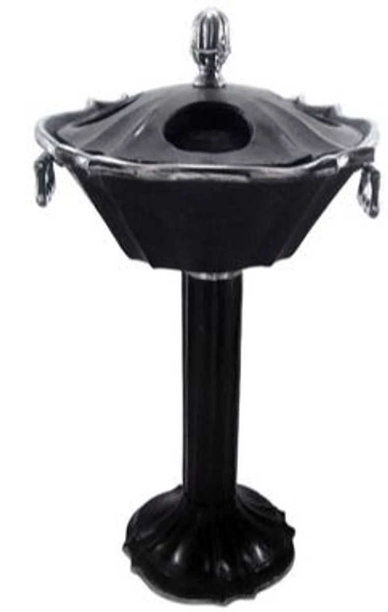 Casa Padrino Barock Weinkühlerständer für 4 Flaschen Aluminium / Antik Silber H 80 cm, Durchmesser 43 cm - Weinhalter Hotel Dekoration