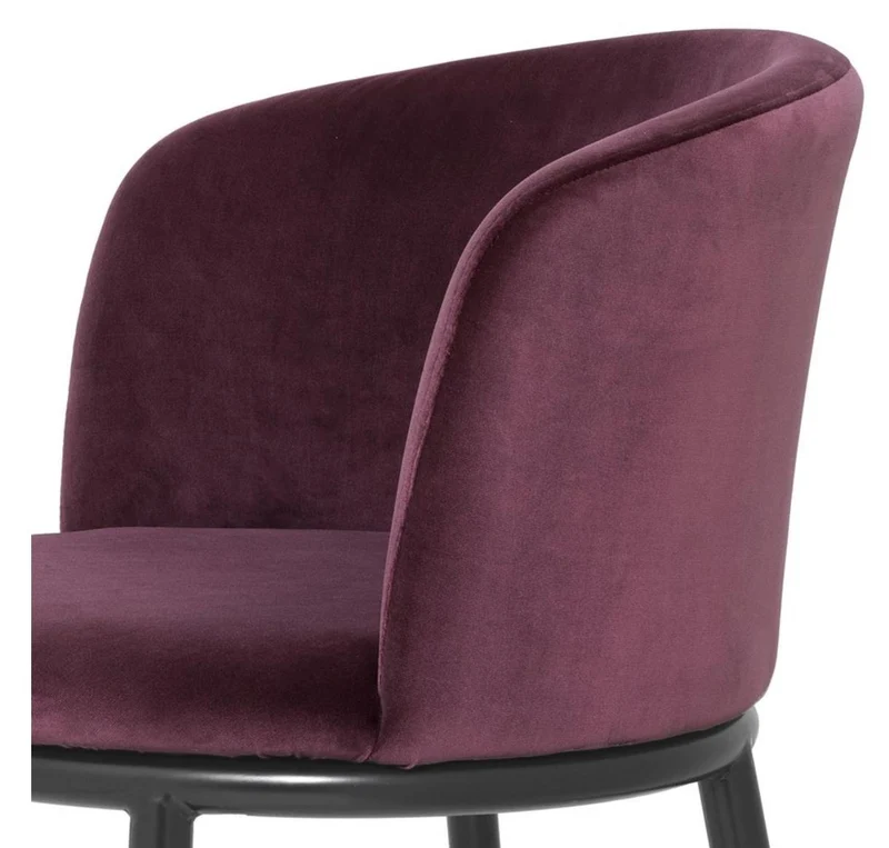 Casa Padrino Luxus Esszimmerstuhl Set Lila / Schwarz 57 x 57 x H. 74 cm - Esszimmermöbel