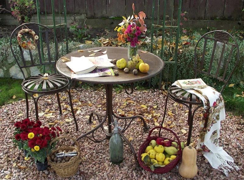 Casa Padrino Jugendstil Gartenmöbel Set - verschiedene Farben - Hangefertigte Gartenmöbel