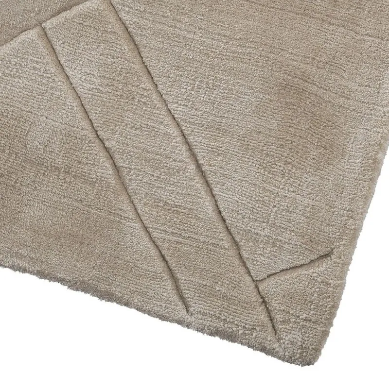 Casa Padrino Luxus Viskose Teppich Silber-Sandfarben 300 x 400 cm - Handgewebter Wohnzimmer & Hotel Teppich - Wohnzimmer Deko Accessoires - Luxus Kollektion