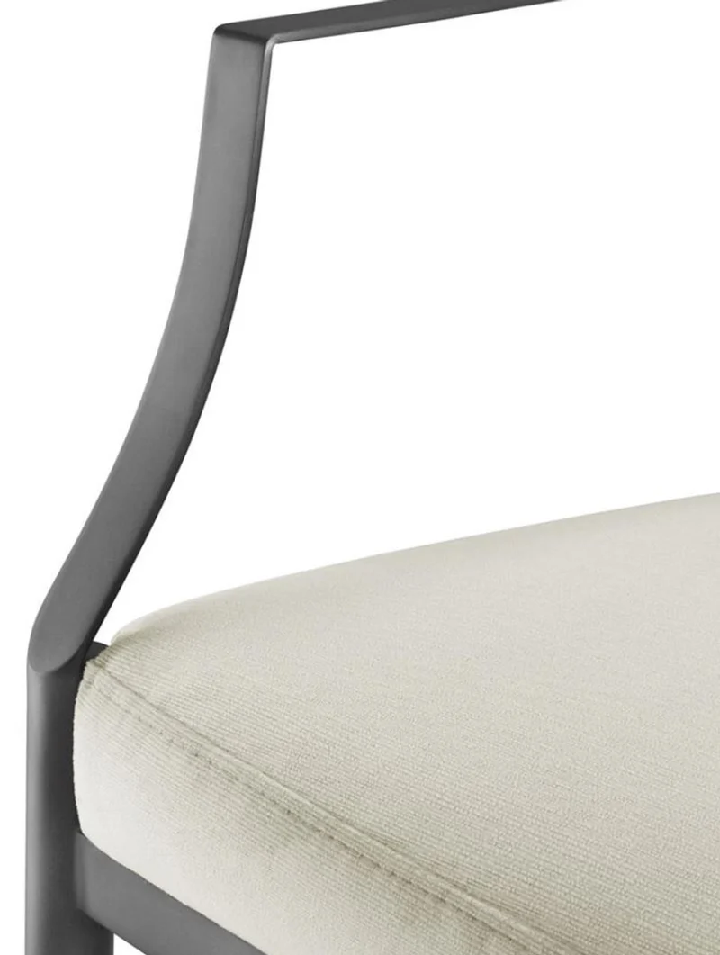 Casa Padrino Esszimmerstuhl mit Armlehnen Matt Silberfarben / Hellgrau 60,5 x 60 x H. 91 cm - Luxus Esszimmermöbel