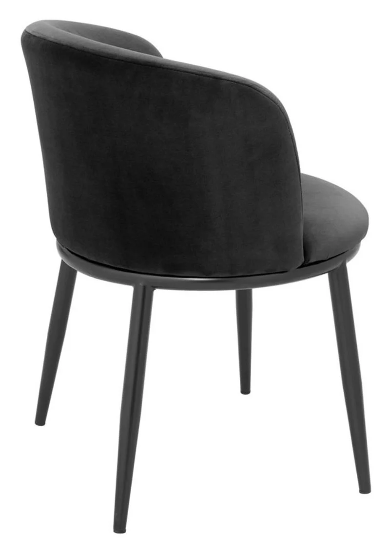 Casa Padrino Luxus Esszimmerstuhl Set Schwarz 57 x 57 x H. 74 cm - Esszimmermöbel