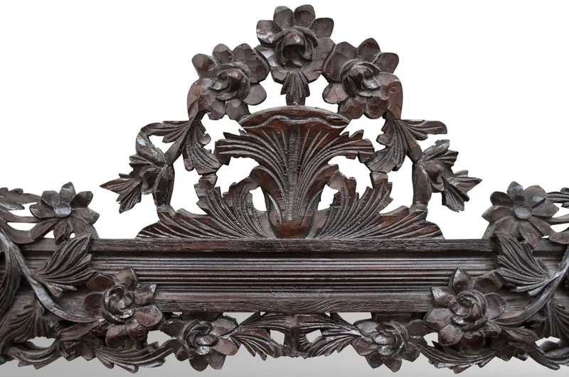 Casa Padrino Barock Spiegel / Wandspiegel Dunkelbraun 122 x H. 224 cm - Barockstil Möbel