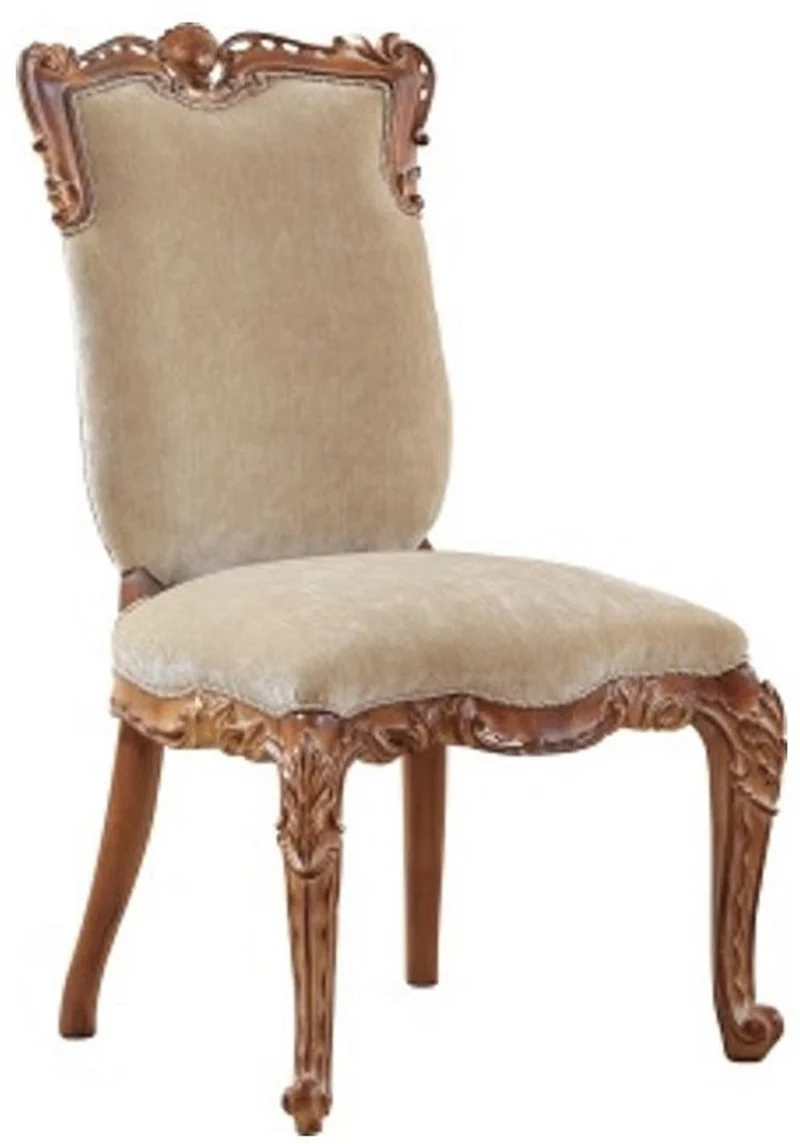 Casa Padrino Luxus Barock Esszimmer Set Beige / Braun - 1 Barock Esstisch & 8 Barock Esszimmerstühle - Prunkvolle Esszimmer Möbel im Barockstil