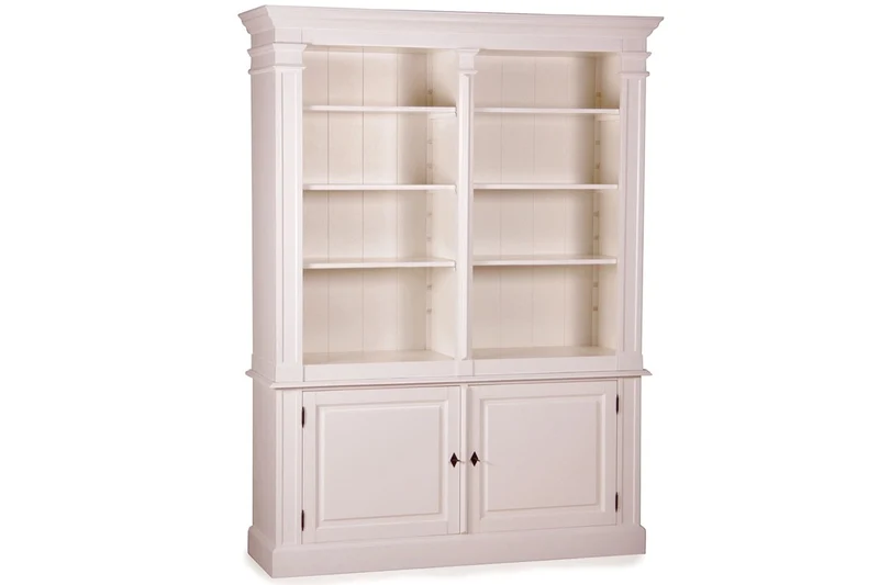 Casa Padrino Landhausstil Wandschrank Antik Weiß 160 x 48 x H. 215 cm - Landhausstil Möbel - Bücherregal