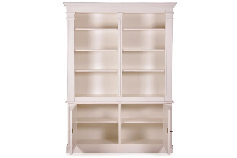 Casa Padrino Landhausstil Wandschrank Antik Weiß 160 x 48 x H. 215 cm - Landhausstil Möbel - Bücherregal