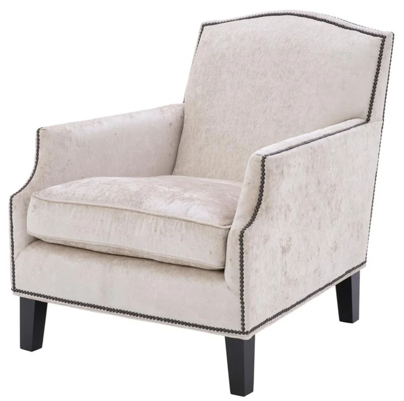 Casa Padrino Luxus Wohnzimmer Sessel Creme / Schwarz 79 x 98 x H. 90 cm - Limited Edition