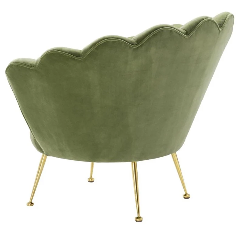 Casa Padrino Luxus Sessel Hellgrün / Messing 96,5 x 79 x H. 78 cm - Designer Hotel Möbel