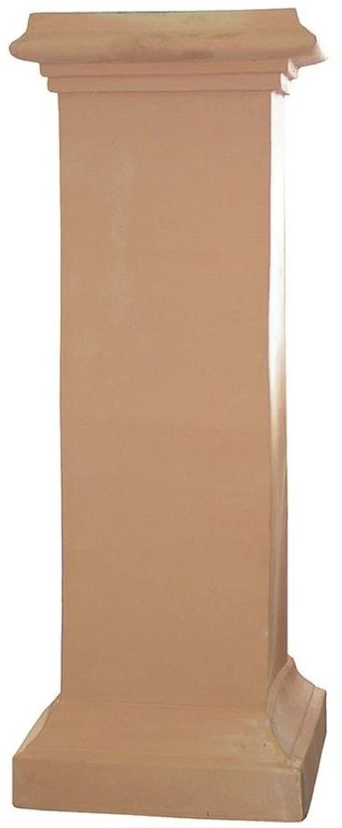 Casa Padrino Barock Säule Terracotta 39 x 39 x H. 102 cm - Handgefertigte Keramik Deko Säule - Barock Garten Terrassen Deko