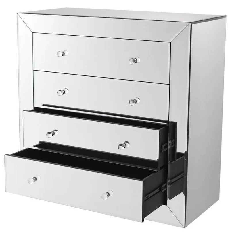 Casa Padrino Luxus Spiegelglas Kommode 100 x 47 x H. 100 cm - Hotel Möbel