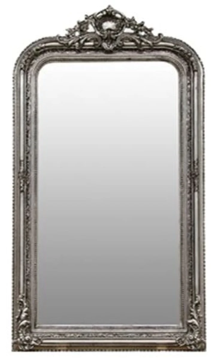 Casa Padrino Barock Spiegel Silber 86 x H. 155 cm - Wohnzimmermöbel im Barockstil