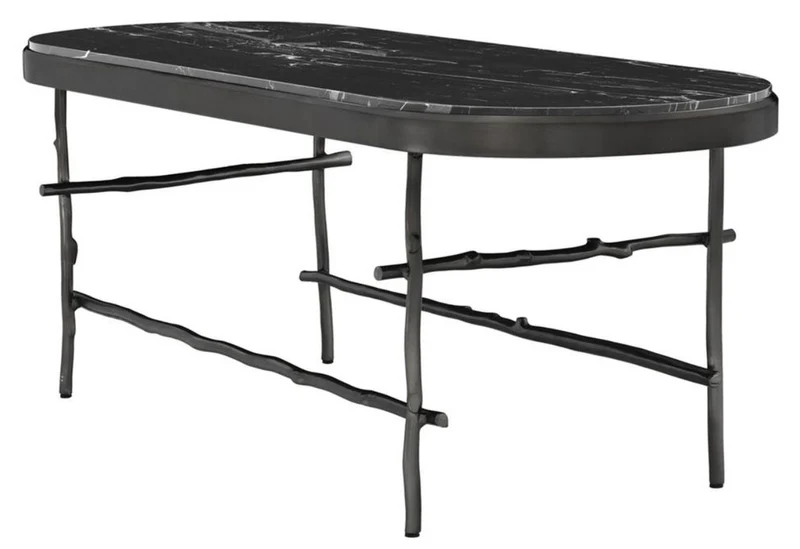 Casa Padrino Luxus Couchtisch Bronze / Schwarz 130 x 45 x H. 45,5 cm - Luxus Möbel