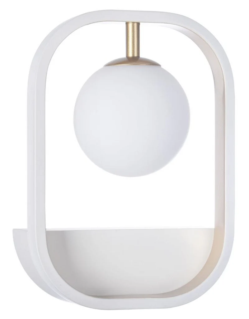 Casa Padrino Luxus Wandleuchte Weiß / Gold 17,8 x 11 x H. 25 cm - Wohnzimmer Wandlampe