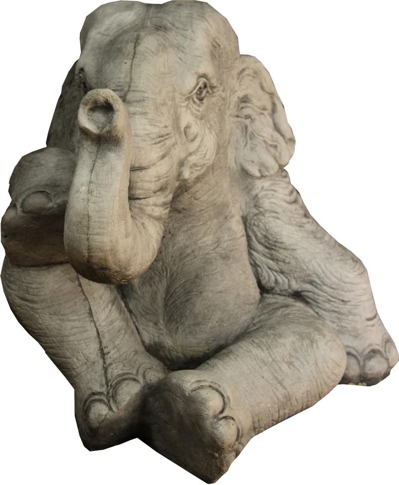 Casa Padrino Luxus Skulptur Elefant Zementgrau 55 x 53 x H. 53 cm - Limited Edition