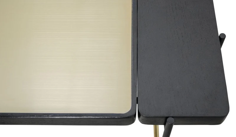 Casa Padrino Luxus Hotel Couchtisch Schwarz / Gold 80 x 40 x H. 45 cm - Hotel Möbel