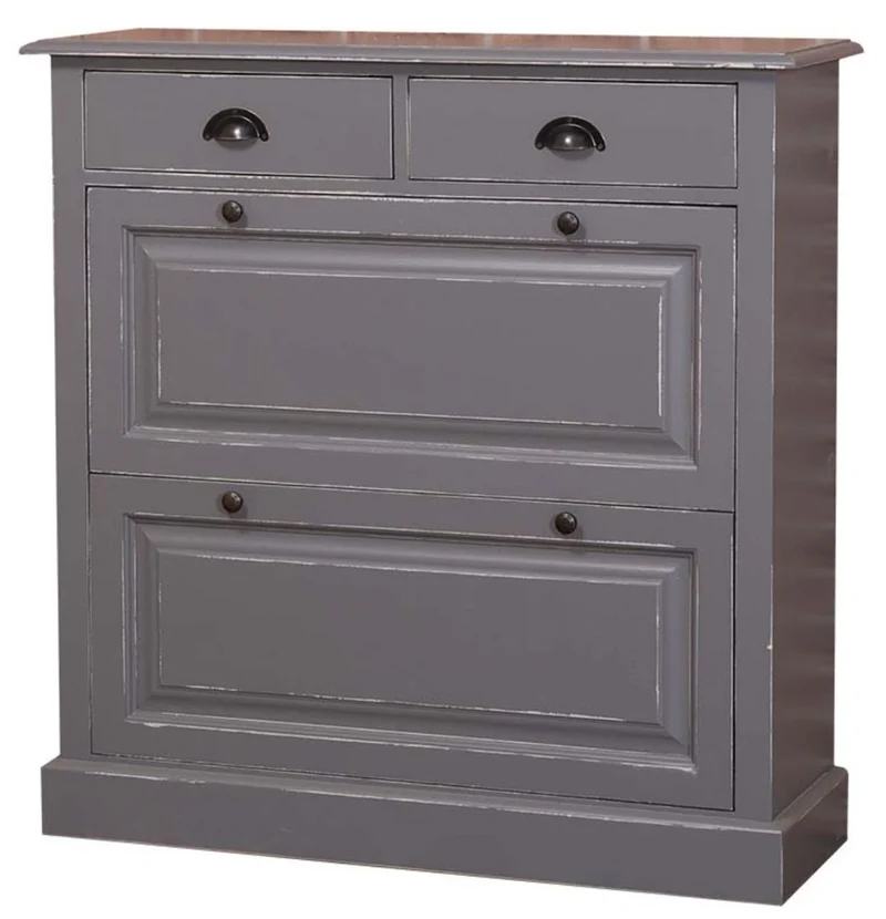 Casa Padrino Landhausstil Schuhschrank im Antik Stil Grau, 103 x 35 x H. 105 cm