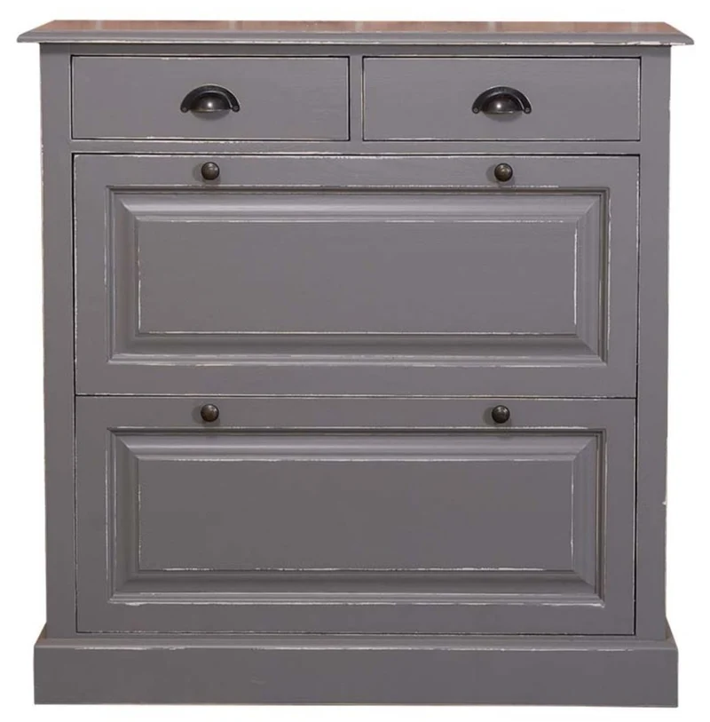 Casa Padrino Landhausstil Schuhschrank im Antik Stil Grau, 103 x 35 x H. 105 cm