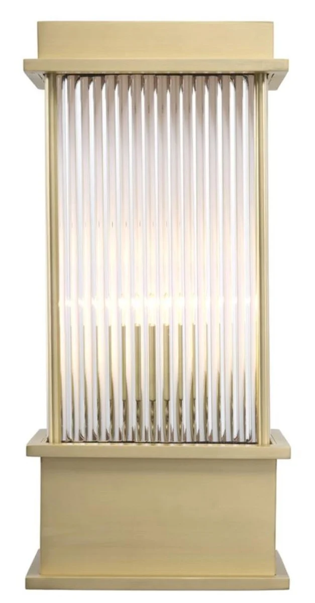 Casa Padrino Wandleuchte Messing 20 x 12 x H. 43 cm - Luxus Hotel & Restaurant Möbel