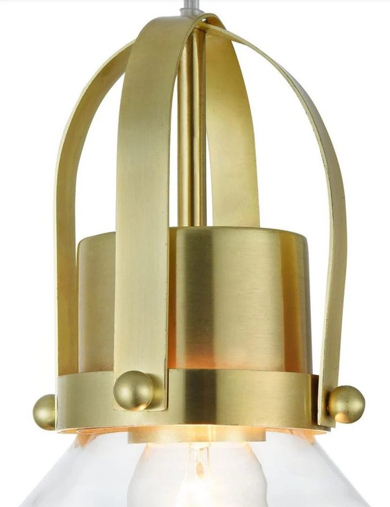 Casa Padrino Luxus Pendelleuchte / Hängeleuchte Messingfarben Ø 18,5 x H. 23 cm - Leuchten & Lüster