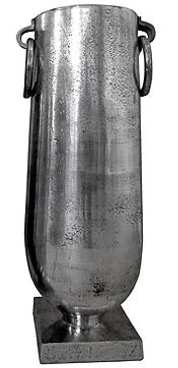 Casa Padrino Antik Stil Vase Aluminium Silber - Hotel Dekoration - Barock Blumengefäss Pflanzentopf