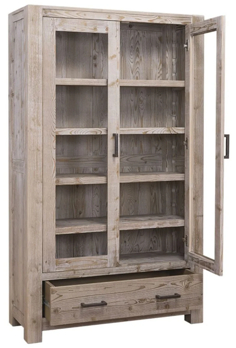 Casa Padrino Landhausstil Schrank Naturfarben Massivholz 104 x 40 x H. 180 cm