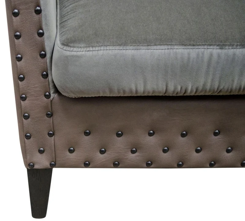 Casa Padrino Luxus Sessel Grau / Braun / Schwarz 61 x 71 x H. 69 cm - Hotel & Restaurant Möbel
