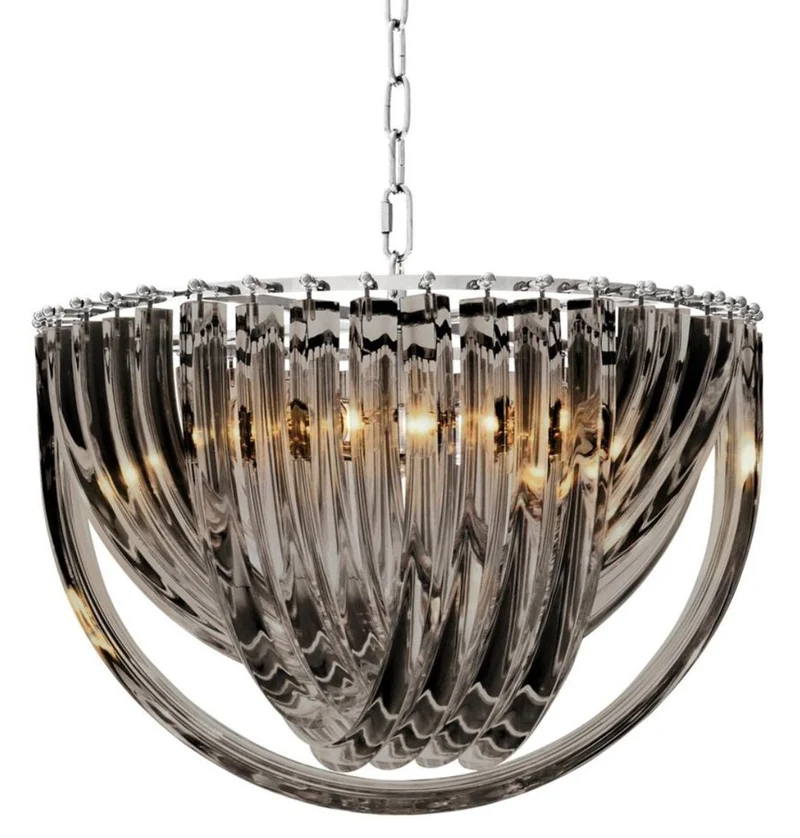 Casa Padrino Luxus Kronleuchter Schwarz Ø 50 x H. 33 cm - Luxus Kollektion