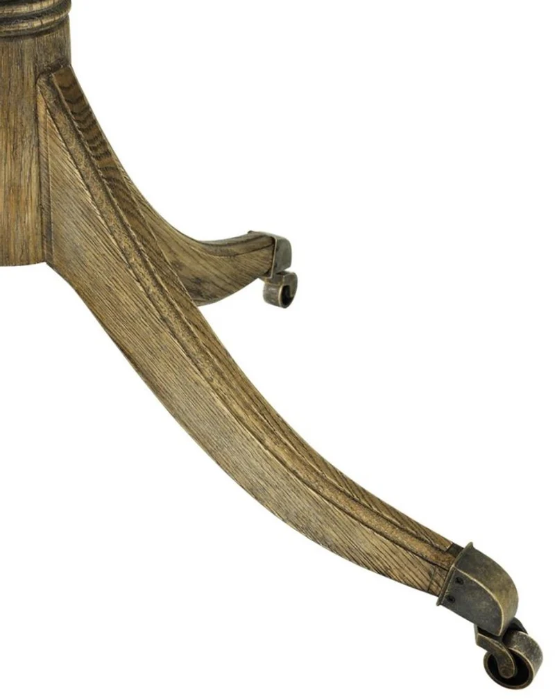 Casa Padrino Luxus Wohnzimmer Beistelltisch Naturfarben / Messing Ø 80 x H. 74 cm - Wohnzimmermöbel