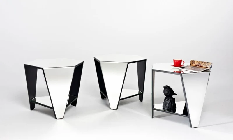 Casa Padrino Luxus Spiegelglas Beistelltisch 59 x 51 x H. 49 cm - Designermöbel