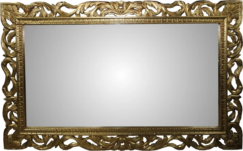 Casa Padrino Barock Spiegel Gold Handgefertigt 160 x 100 cm - Holzspiegel - Barock Möbel