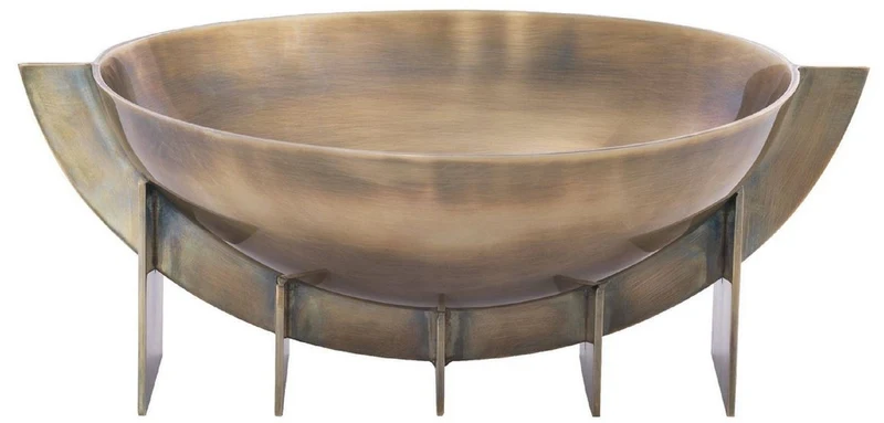 Casa Padrino Luxus Edelstahl Deko Schale Vintage Messingfarben 30 x 25 x H. 11,5 cm - Edle Obstschale - Hotel & Restaurant Deko Accessoires
