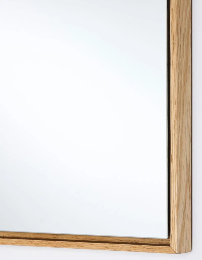 Casa Padrino Luxus Spiegel mit natufarbenem Holzrahmen 35 x H. 130 cm - Wohnzimmer Wandspiegel
